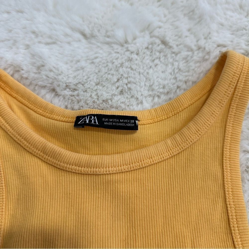 Zara yellow cropped high neck tank top - Picture 5 of 6